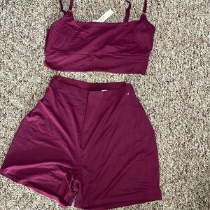 Victoria Secret Stylish Burgundy Two-Piece Set